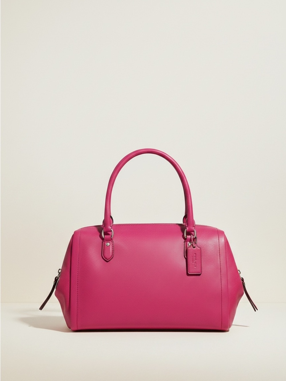 Coach Pink Saffiano Leather Satchel Barbiecore Y2K Shoulder Bag Tote✨ - Picture 4 of 16